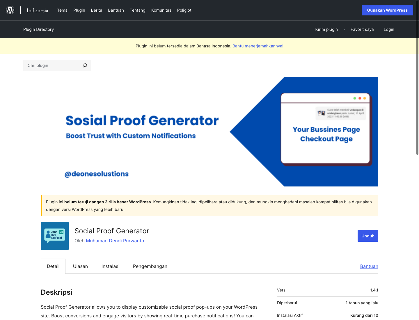 Social Proof Generator WordPress plugin screenshot